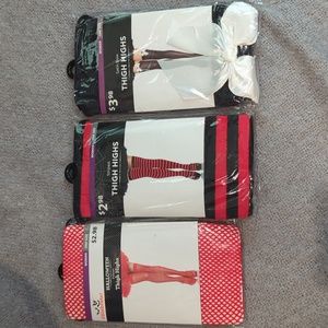 3 pairs thigh high stockings